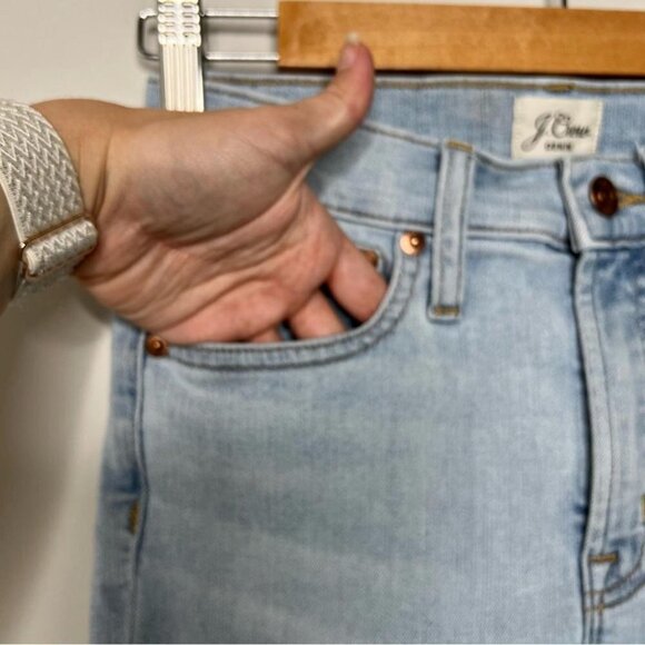 J Crew Denim Womens Size 25 9" High Rise Toothpick Light Wash Jeans Stretch Blue - Picture 4 of 13